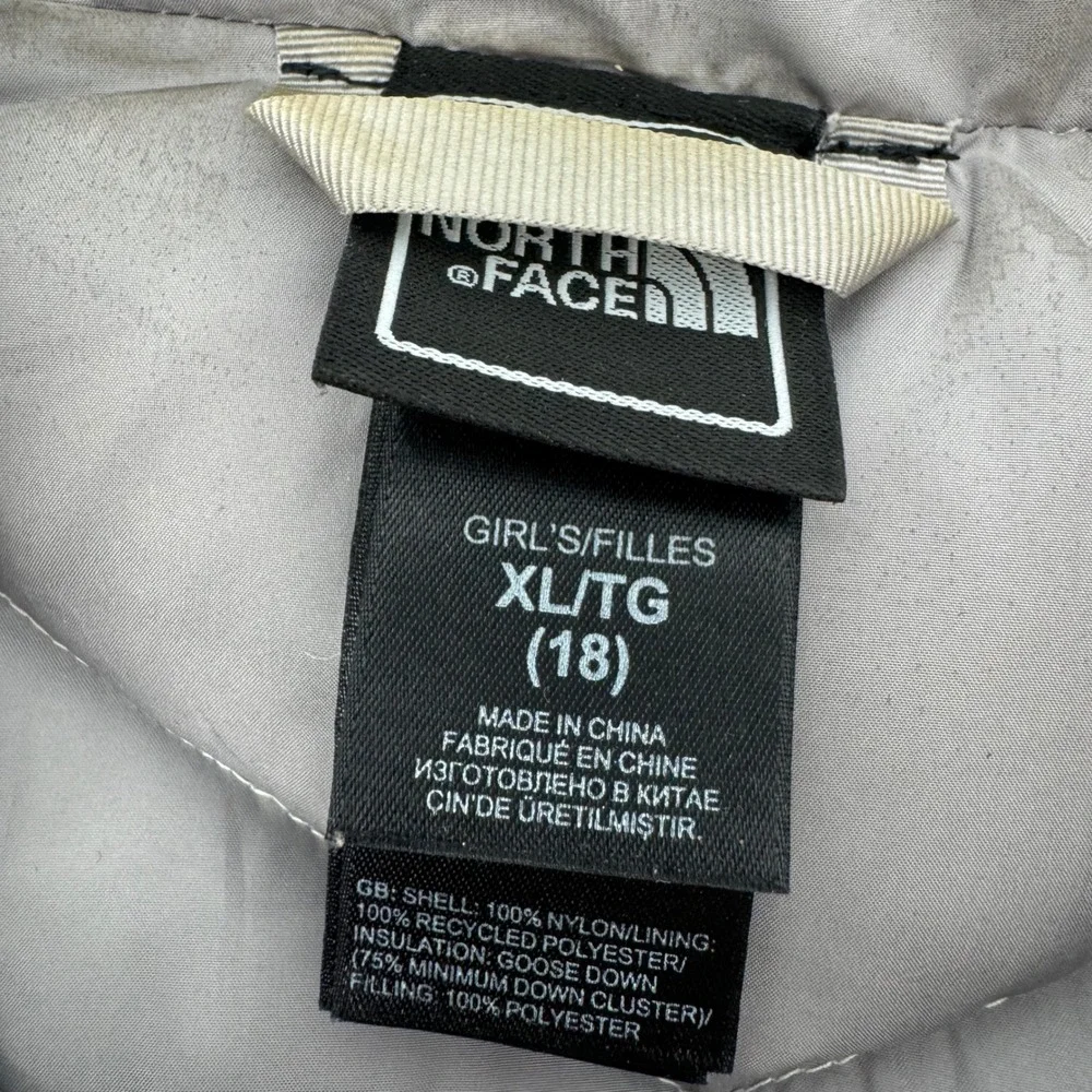 The North Face Kids XL (18) White 550 Down Puffer Vest Sleeveless‎ Jacket